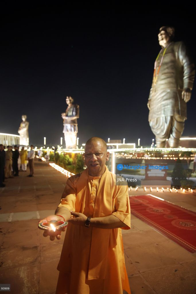 LUCKNOW, INDIA, SEPTEMBER 17, 2026: Thousands of earthen lamps illuminate Rashtra Prerna Sthal in Lucknow during an event marking Indian Prime Minister Narendra Modi’s 76th birthday. Organizers said approximately 350,000 lamps were lit during the celebration. Photo by Jitendra Prakash / JNA Press. (Photo by Jitendra Prakash/JNA Press via Nexpher Images)
