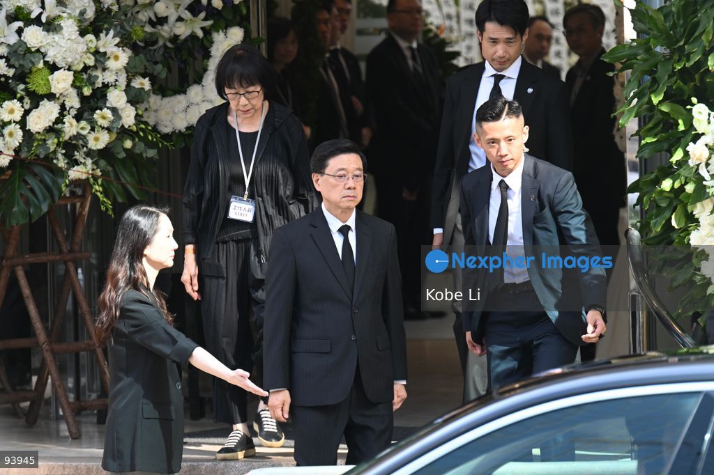 John Lee, Chief Executive leaving the Hong Kong Funeral Home in North Point on September 19, 2026 in Hong Kong. Today, the public memorial ceremony for Hong Kong's first Chief Executive, Tung Chee-hwa at the Hong Kong Funeral Home in North Point. (Photo by Kobe Li/Nexpher Images)