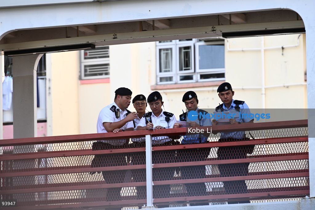 Polices working outside of the Hong Kong Funeral Home in North Point on September 19, 2026 in Hong Kong. Today, the public memorial ceremony for Hong Kong's first Chief Executive, Tung Chee-hwa at the Hong Kong Funeral Home in North Point. (Photo by Kobe Li/Nexpher Images)