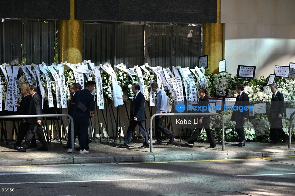 People arriving the Hong Kong Funeral Home in North Point on September 19, 2026 in Hong Kong. Today, the public memorial ceremony for Hong Kong's first Chief Executive, Tung Chee-hwa at the Hong Kong Funeral Home in North Point. (Photo by Kobe Li/Nexpher Images)
