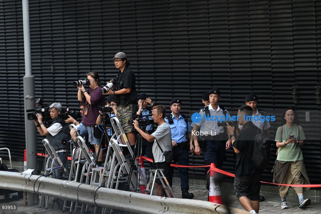 Polices checking outside of the Hong Kong Funeral Home in North Point on September 19, 2026 in Hong Kong. Today, the public memorial ceremony for Hong Kong's first Chief Executive, Tung Chee-hwa at the Hong Kong Funeral Home in North Point. (Photo by Kobe Li/Nexpher Images)