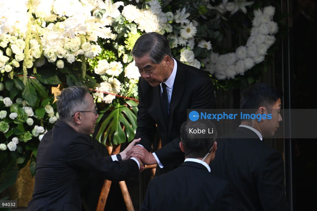 Leung Chun-ying, Vice Chairperson of the National Committee of the Chinese People's Political Consultative Conference, leaving the Hong Kong Funeral Home in North Point on September 19, 2026 in Hong Kong. Today, the public memorial ceremony for Hong Kong's first Chief Executive, Tung Chee-hwa at the Hong Kong Funeral Home in North Point. (Photo by Kobe Li/Nexpher Images)