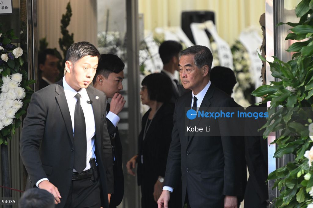 Leung Chun-ying, Vice Chairperson of the National Committee of the Chinese People's Political Consultative Conference, leaving the Hong Kong Funeral Home in North Point on September 19, 2026 in Hong Kong. Today, the public memorial ceremony for Hong Kong's first Chief Executive, Tung Chee-hwa at the Hong Kong Funeral Home in North Point. (Photo by Kobe Li/Nexpher Images)