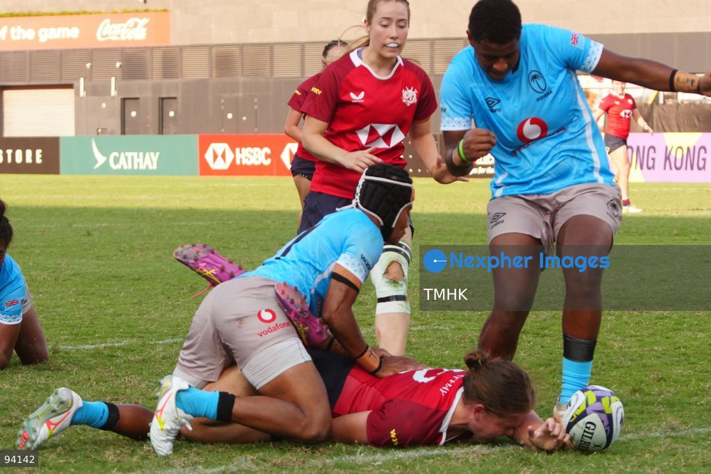 A general view shows match action between Hong Kong, China and Fiji during their Round 2 fixture of the 2026 WXV Global Series at Kai Tak Youth Sports Ground on September 19, 2026 in Hong Kong. Hong Kong, China fought hard in the second half but fell 26-54 to Fiji. (Photo by Zulu Lo/TMHK via Nexpher Images)