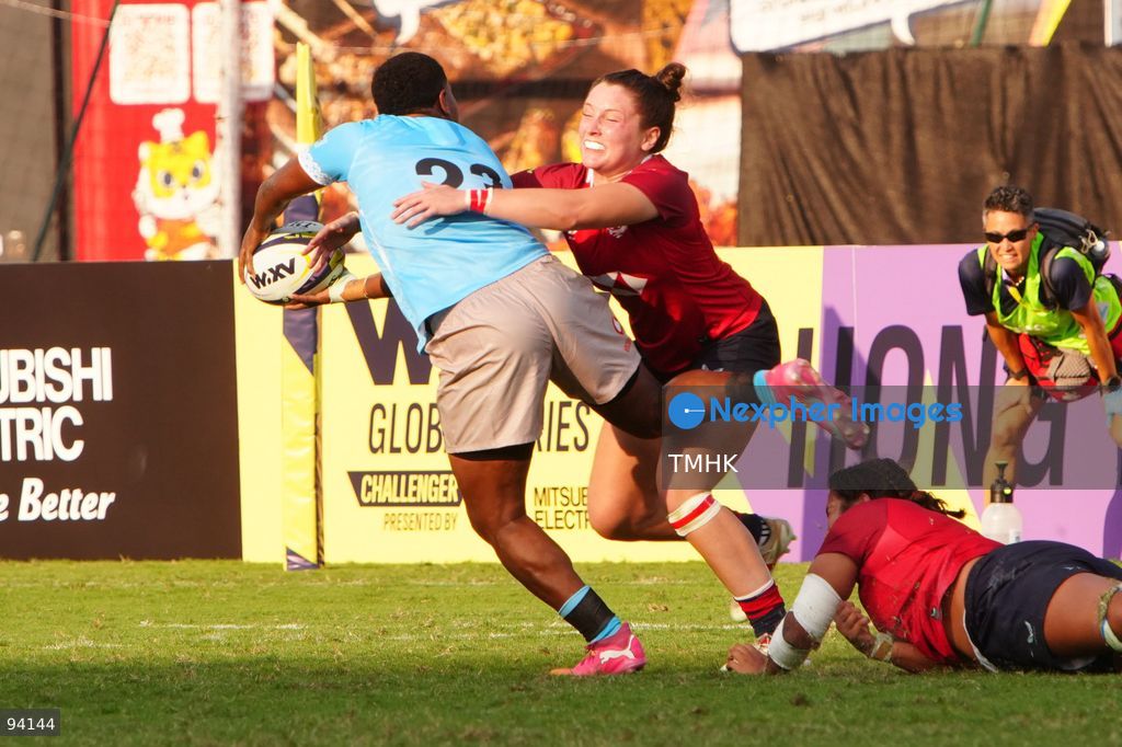 A general view shows match action between Hong Kong, China and Fiji during their Round 2 fixture of the 2026 WXV Global Series at Kai Tak Youth Sports Ground on September 19, 2026 in Hong Kong. Hong Kong, China fought hard in the second half but fell 26-54 to Fiji. (Photo by Zulu Lo/TMHK via Nexpher Images)