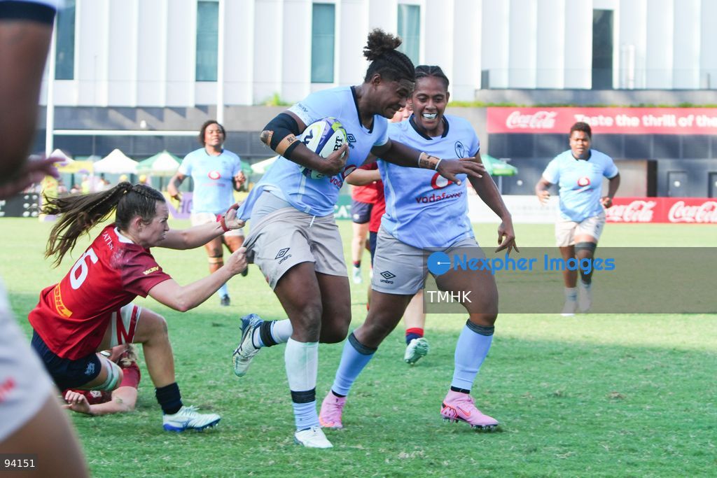 A general view shows match action between Hong Kong, China and Fiji during their Round 2 fixture of the 2026 WXV Global Series at Kai Tak Youth Sports Ground on September 19, 2026 in Hong Kong. Hong Kong, China fought hard in the second half but fell 26-54 to Fiji. (Photo by Zulu Lo/TMHK via Nexpher Images)