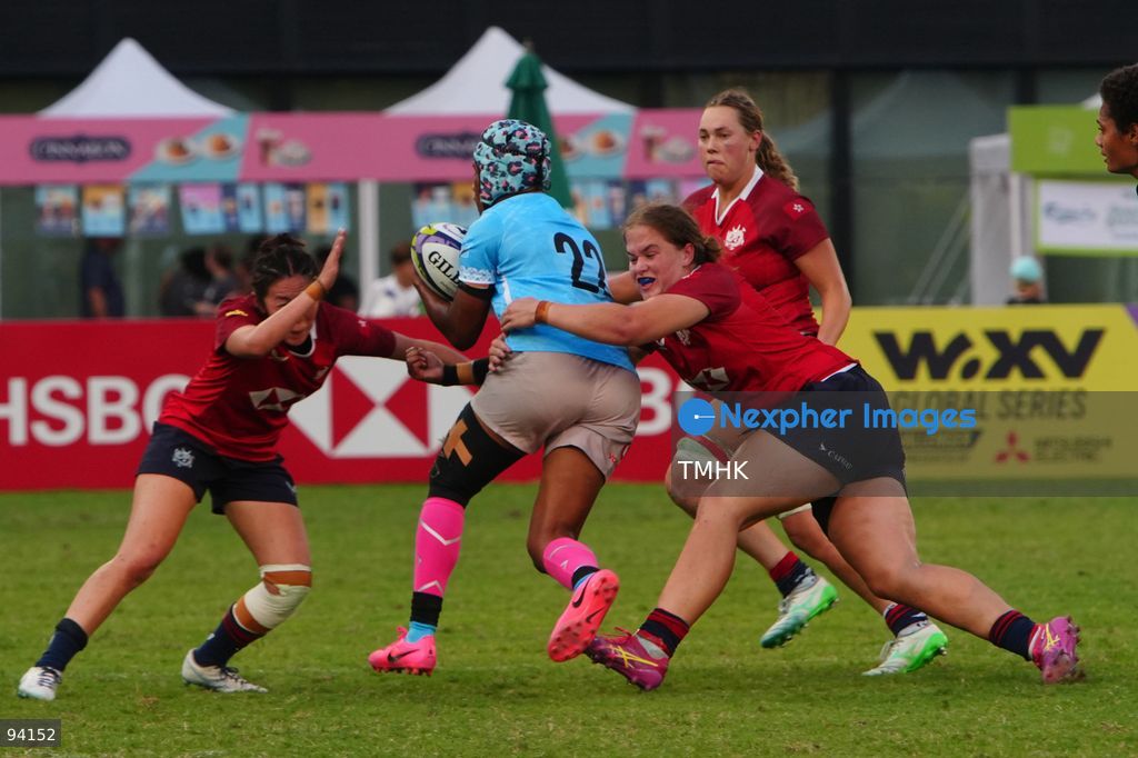 A general view shows match action between Hong Kong, China and Fiji during their Round 2 fixture of the 2026 WXV Global Series at Kai Tak Youth Sports Ground on September 19, 2026 in Hong Kong. Hong Kong, China fought hard in the second half but fell 26-54 to Fiji. (Photo by Zulu Lo/TMHK via Nexpher Images)