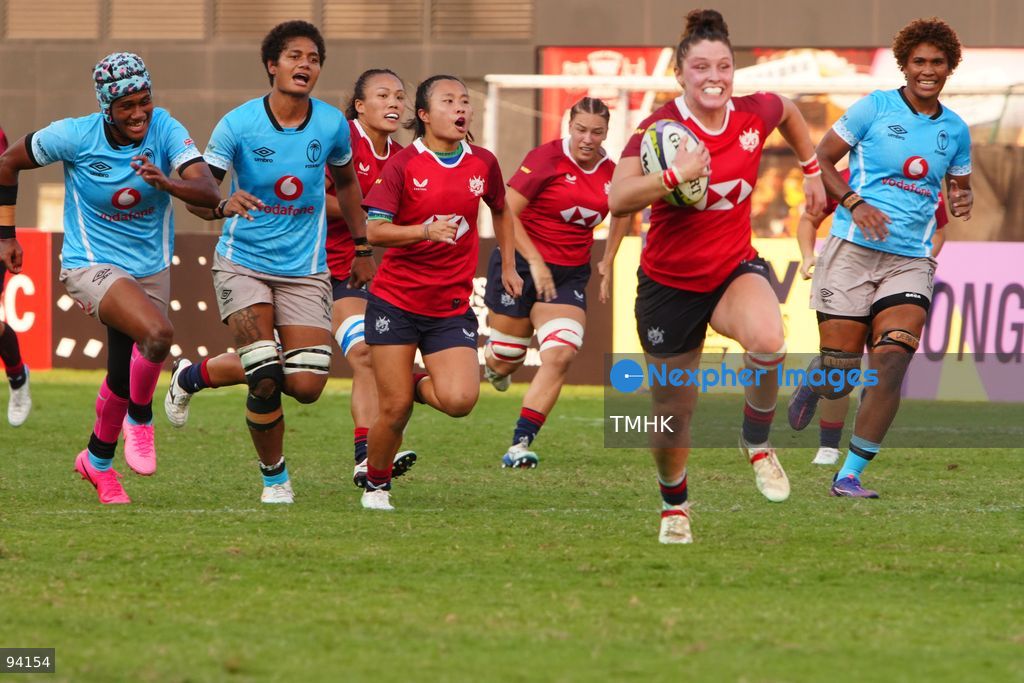 A general view shows match action between Hong Kong, China and Fiji during their Round 2 fixture of the 2026 WXV Global Series at Kai Tak Youth Sports Ground on September 19, 2026 in Hong Kong. Hong Kong, China fought hard in the second half but fell 26-54 to Fiji. (Photo by Zulu Lo/TMHK via Nexpher Images)