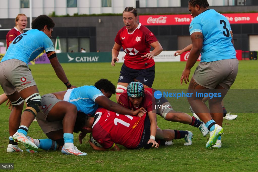 A general view shows match action between Hong Kong, China and Fiji during their Round 2 fixture of the 2026 WXV Global Series at Kai Tak Youth Sports Ground on September 19, 2026 in Hong Kong. Hong Kong, China fought hard in the second half but fell 26-54 to Fiji. (Photo by Zulu Lo/TMHK via Nexpher Images)