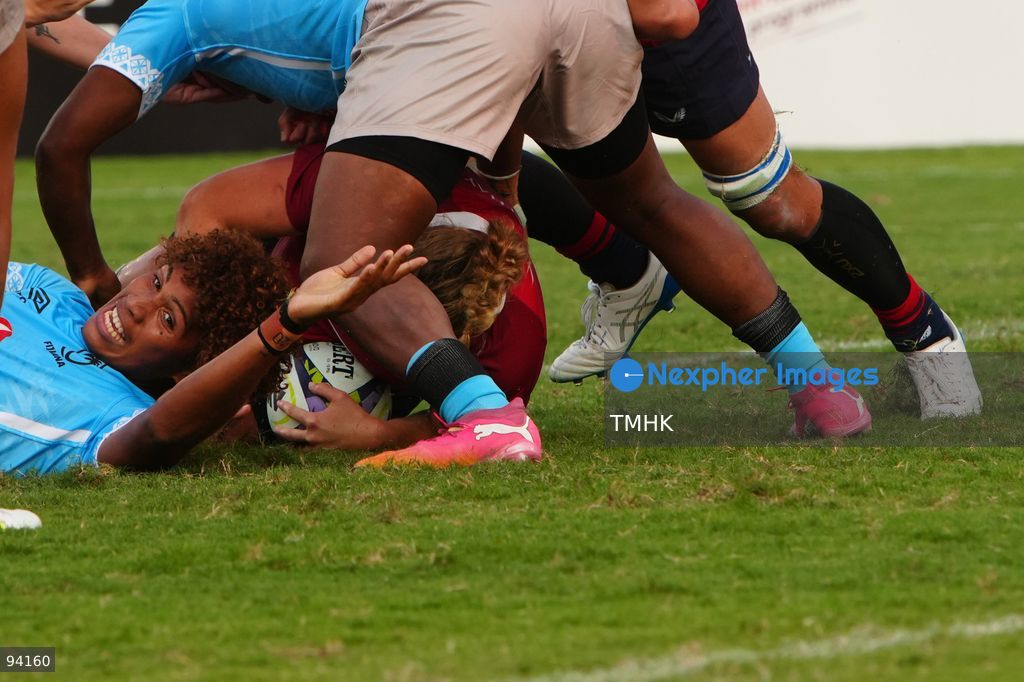 A general view shows match action between Hong Kong, China and Fiji during their Round 2 fixture of the 2026 WXV Global Series at Kai Tak Youth Sports Ground on September 19, 2026 in Hong Kong. Hong Kong, China fought hard in the second half but fell 26-54 to Fiji. (Photo by Zulu Lo/TMHK via Nexpher Images)