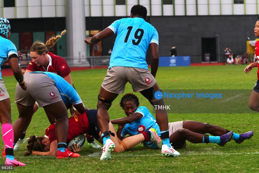 A general view shows match action between Hong Kong, China and Fiji during their Round 2 fixture of the 2026 WXV Global Series at Kai Tak Youth Sports Ground on September 19, 2026 in Hong Kong. Hong Kong, China fought hard in the second half but fell 26-54 to Fiji. (Photo by Zulu Lo/TMHK via Nexpher Images)