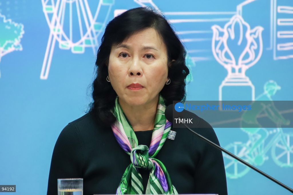A close-up view shows Secretary for Transport and Logistics Mable Chan speaking during a press conference on the 2026 Policy Address and the "First Five-Year Plan of Hong Kong" on September 19, 2026 in Hong Kong. (Photo by Gordon Choi/TMHK via Nexpher Images)