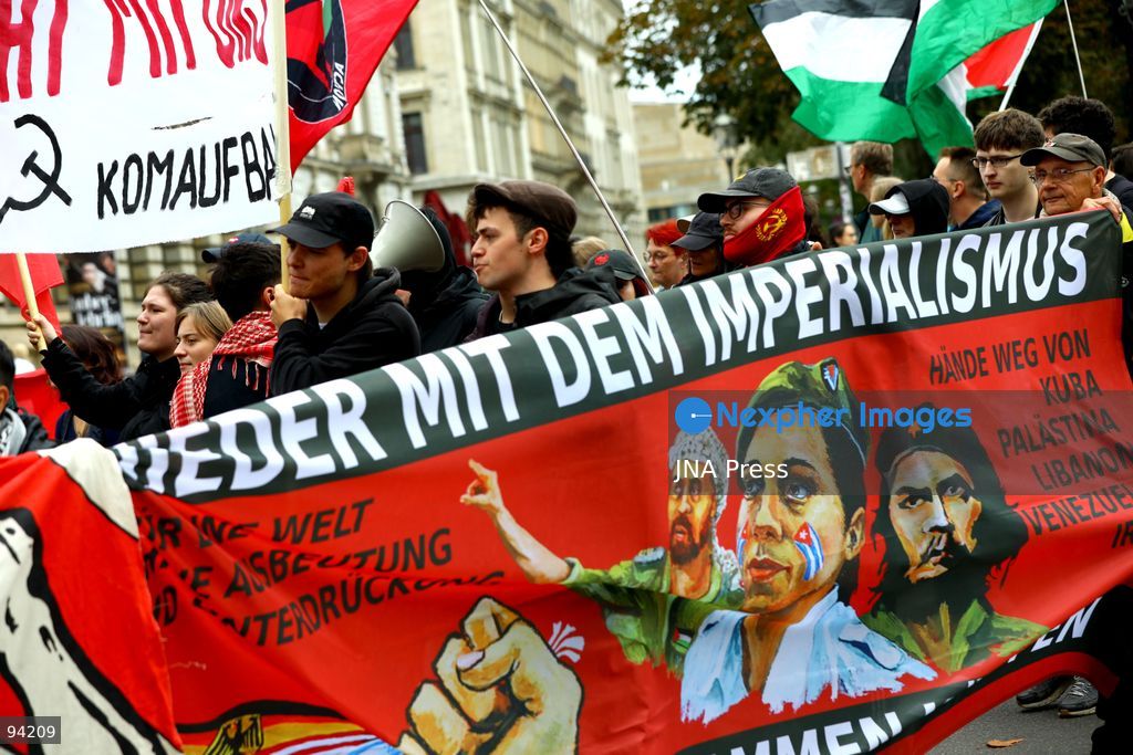 LEIPZIG, GERMANY, SEPTEMBER 19, 2026: Demonstrators march through central Leipzig during a protest against plans by U.S. defense company Covenant to establish a missile production facility in the north of the city. The demonstration, organized by the “Keine Raketenfabrik in Leipzig” alliance, began at Augustusplatz and called for the planned defense production to be stopped. Covenant plans to begin producing its Anthem long-range cruise missiles in Leipzig in 2027. Photo by David Vexelman / JNA Press. (Photo by David Vexelman/JNA Press via Nexpher Images)
