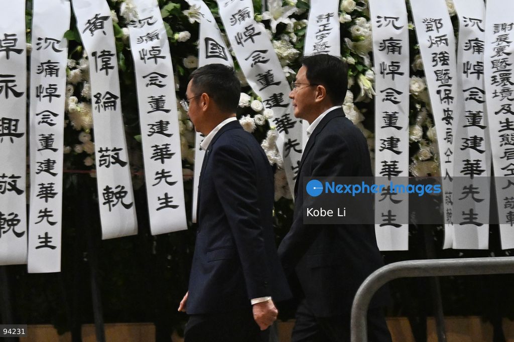 Zhou Ji, Director of the Liaison Office of the Central People's Government, arriving the Hong Kong Funeral Home in North Point on September 19, 2026 in Hong Kong. Today, the public memorial ceremony for Hong Kong's first Chief Executive, Tung Chee-hwa at the Hong Kong Funeral Home in North Point. (Photo by Kobe Li/Nexpher Images)
