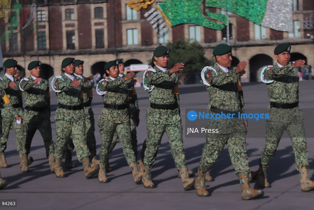 MEXICO CITY, MEXICO, SEPTEMBER 19, 2026: Mexican President Claudia Sheinbaum presides over a ceremony at the Zócalo in Mexico City as the national flag is raised to half-staff in memory of the victims of the September 19 earthquakes of 1985 and 2017. The ceremony included military honors and a moment of silence for those killed in the disasters. Photo by Carlos Santiago / JNA Press. (Photo by Carlos Santiago/JNA Press via Nexpher Images)