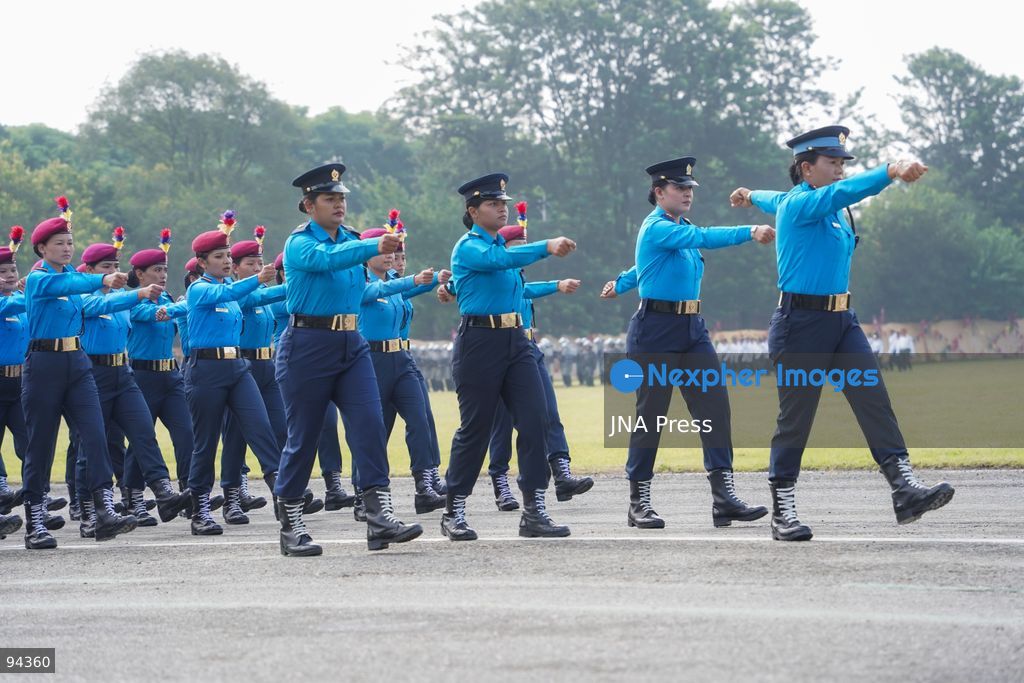 KATHMANDU, NEPAL, SEPTEMBER 19, 2026: Security personnel from the Nepali Army, Nepal Police and Armed Police Force take part in a ceremonial march during Nepal’s Constitution Day and National Day celebrations at the Army Pavilion in Tundikhel, Kathmandu. President Ram Chandra Paudel, Prime Minister Balendra Shah, Vice President Ram Sahaya Prasad Yadav and other senior state officials attended the ceremony, which included a guard of honor, march-past and band performances. Photo by Ghanashyam Shrestha / JNA Press. (Photo by Ghanashyam Shrestha/JNA Press via Nexpher Images)