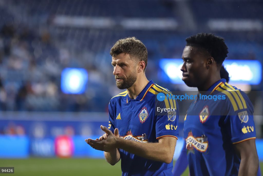 Thomas Muller #13 of Vancouver Whitecaps FC reacts during semi-final match of the Canadian Championship between CF Montreal and Vancouver Whitecaps FC at Saputo Stadium. on September 16, 2026 in Montreal, Canada. (Photo by Horacio Zamora/ Eyepix Group) (Photo by Horacio Zamora/ Eyepix Group/Eyepix via Nexpher Images)