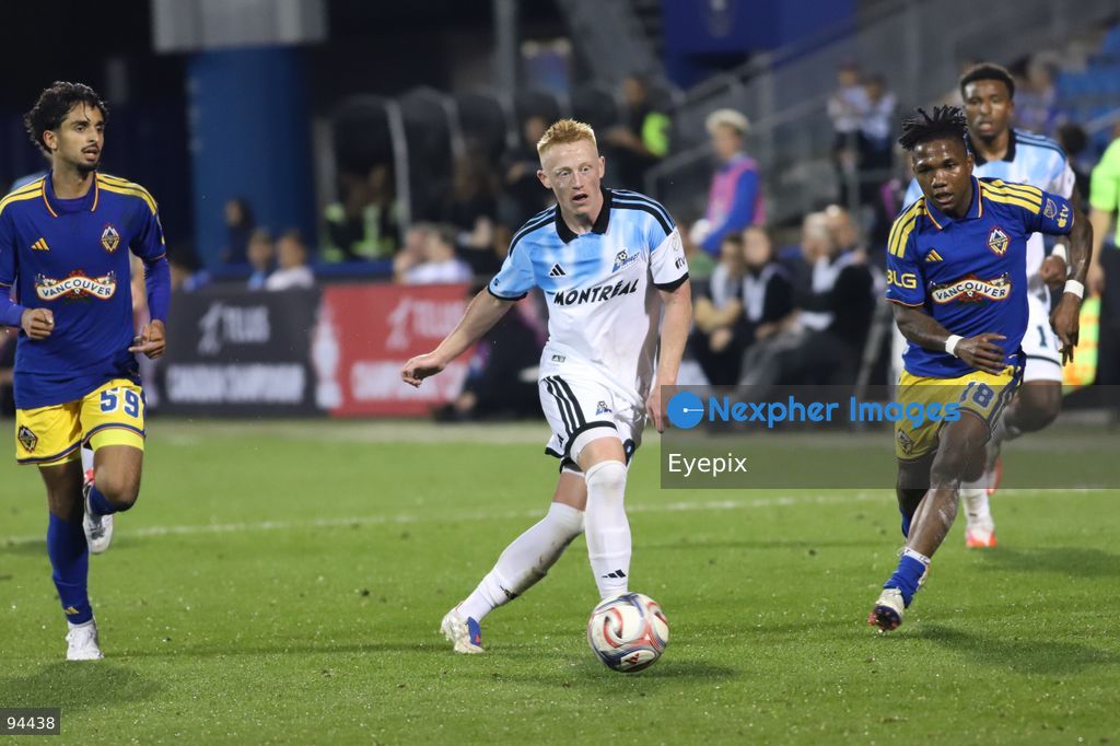 Matty Longstaff #8 of CF Montreal passes the ball during semi-final match of the Canadian Championship between CF Montreal and Vancouver Whitecaps FC at Saputo Stadium. on September 16, 2026 in Montreal, Canada. (Photo by Horacio Zamora/ Eyepix Group) (Photo by Horacio Zamora/ Eyepix Group/Eyepix via Nexpher Images)