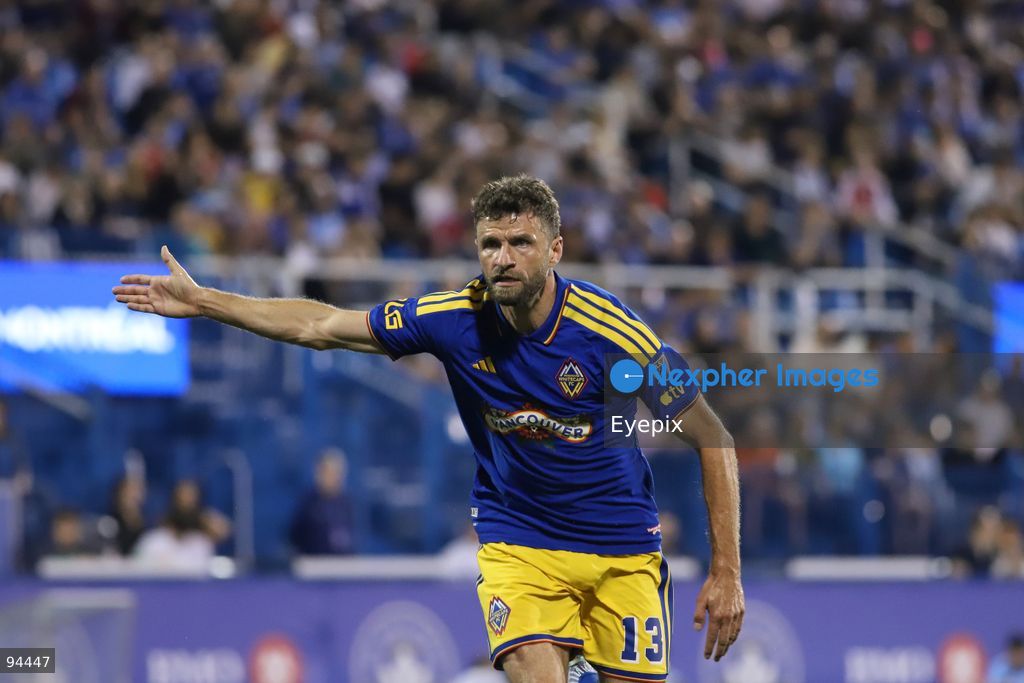 Thomas Muller #13 of Vancouver Whitecaps FC reacts during semi-final match of the Canadian Championship between CF Montreal and Vancouver Whitecaps FC at Saputo Stadium. on September 16, 2026 in Montreal, Canada. (Photo by Horacio Zamora/ Eyepix Group) (Photo by Horacio Zamora/ Eyepix Group/Eyepix via Nexpher Images)