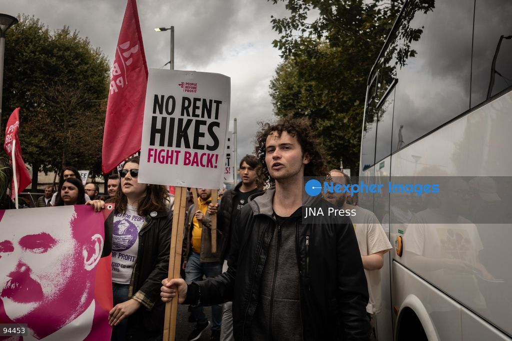 DUBLIN, IRELAND, SEPTEMBER 19, 2026: Protesters march from the Garden of Remembrance to Leinster House in Dublin during a demonstration calling for government action on Ireland’s housing and cost-of-living pressures ahead of Budget 2027. Trade unions, political groups and community organizations joined the protest, calling for measures addressing housing costs, wages, energy prices and other household expenses. Photo by Nadia Caimi / JNA Press (Photo by Nadia Caimi/JNA Press via Nexpher Images)