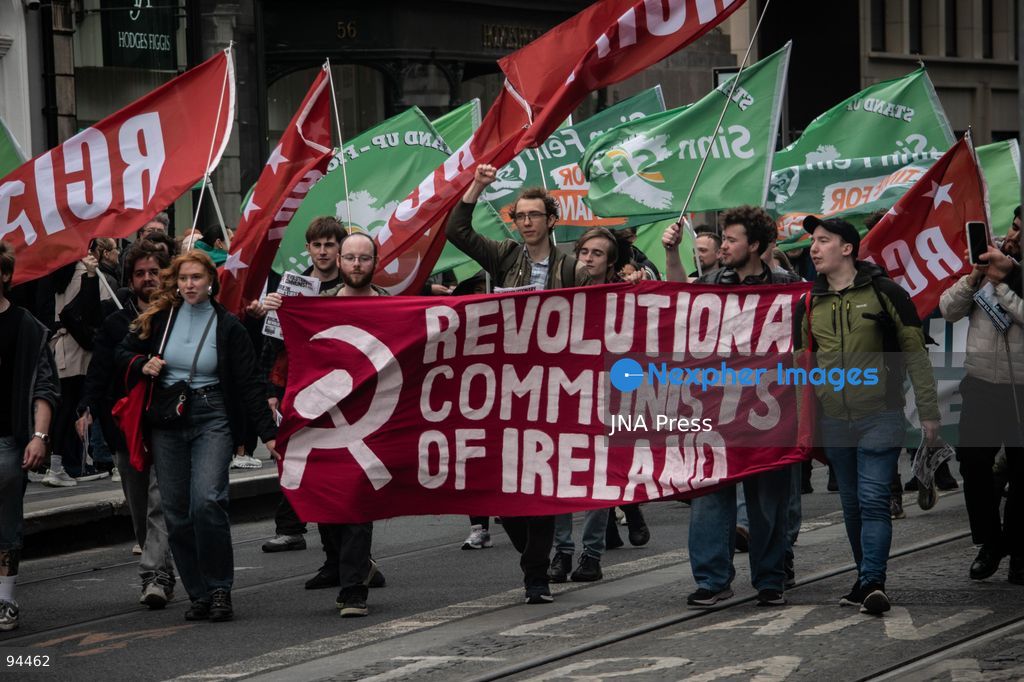 DUBLIN, IRELAND, SEPTEMBER 19, 2026: Protesters march from the Garden of Remembrance to Leinster House in Dublin during a demonstration calling for government action on Ireland’s housing and cost-of-living pressures ahead of Budget 2027. Trade unions, political groups and community organizations joined the protest, calling for measures addressing housing costs, wages, energy prices and other household expenses. Photo by Nadia Caimi / JNA Press (Photo by Nadia Caimi/JNA Press via Nexpher Images)