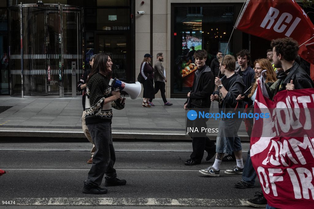 DUBLIN, IRELAND, SEPTEMBER 19, 2026: Protesters march from the Garden of Remembrance to Leinster House in Dublin during a demonstration calling for government action on Ireland’s housing and cost-of-living pressures ahead of Budget 2027. Trade unions, political groups and community organizations joined the protest, calling for measures addressing housing costs, wages, energy prices and other household expenses. Photo by Nadia Caimi / JNA Press (Photo by Nadia Caimi/JNA Press via Nexpher Images)