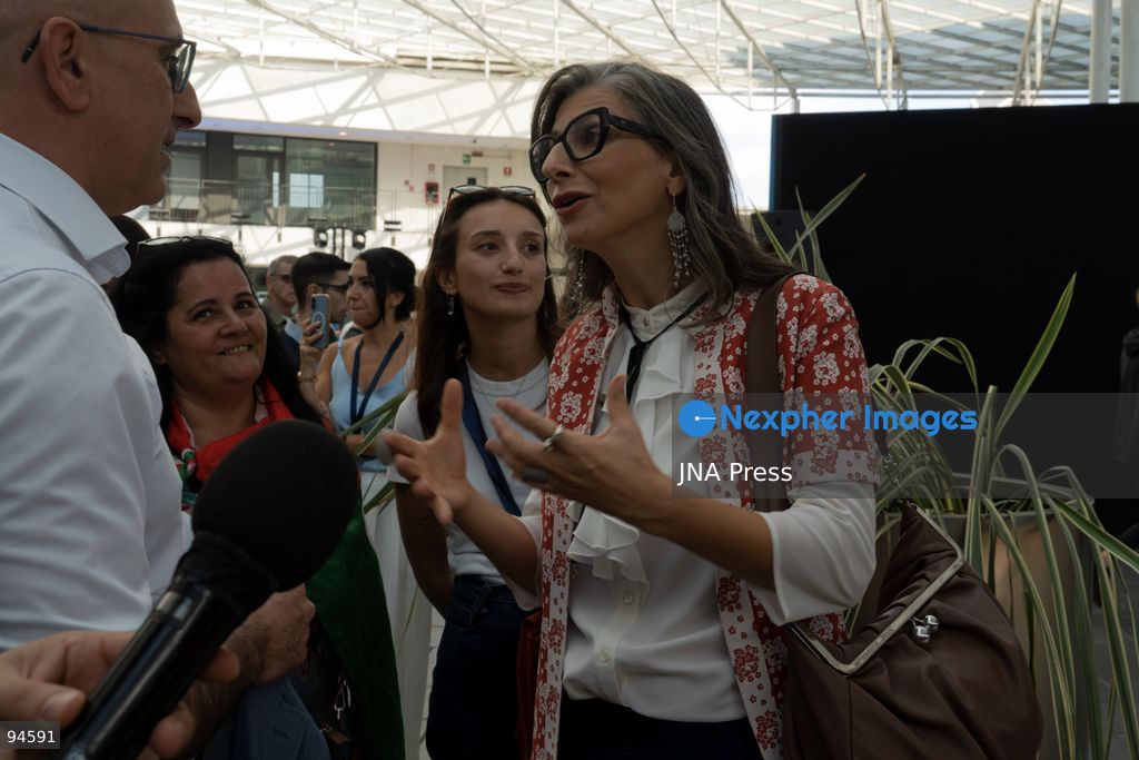 MILAN, ITALY, SEPTEMBER 19, 2026: Francesca Albanese, United Nations Special Rapporteur on the situation of human rights in the Palestinian territories occupied since 1967, speaks during the Five Star Movement’s “Nova – Parola all’Italia” assembly at the World Join Center in Milan. Albanese received a standing ovation as she addressed the gathering, speaking about the war in Gaza and criticizing Israel’s actions and international responses to the conflict. The two-day Nova event brings together members, experts and invited guests to discuss and vote on policy proposals developed through the movement’s nationwide participatory process. Photo by Calogero Russo / JNA Press. (Photo by calogero russo/JNA Press via Nexpher Images)