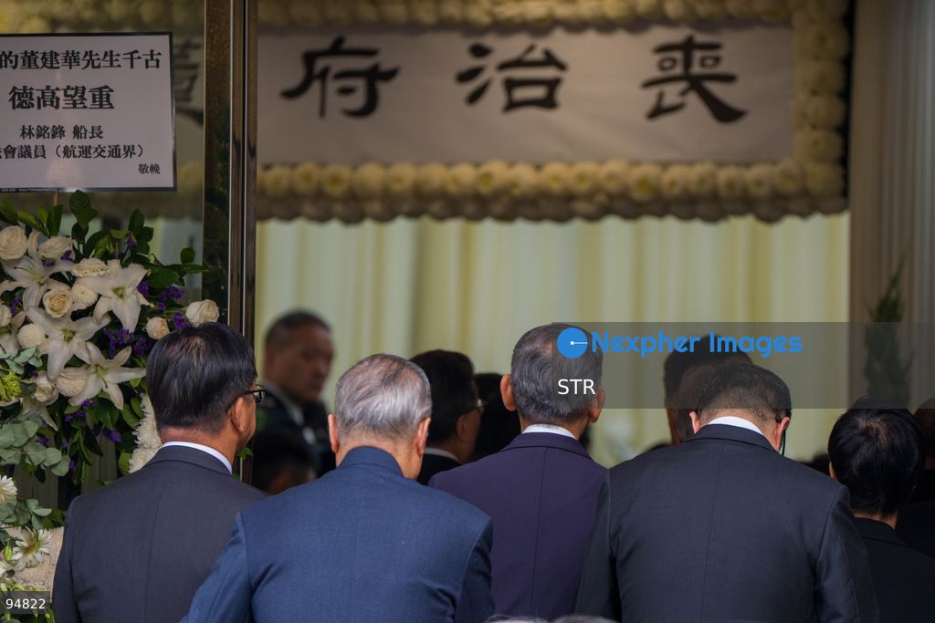 Attendees arriving at the Hong Kong Funeral Home where Tung Chee-hwa’s funeral is being held on September 20, 2026 in Hong Kong. Tung Chee-hwa was Hong Kong’s first chief executive after the city’s handover from Britain to China. (Photo by STR/Nexpher Images)