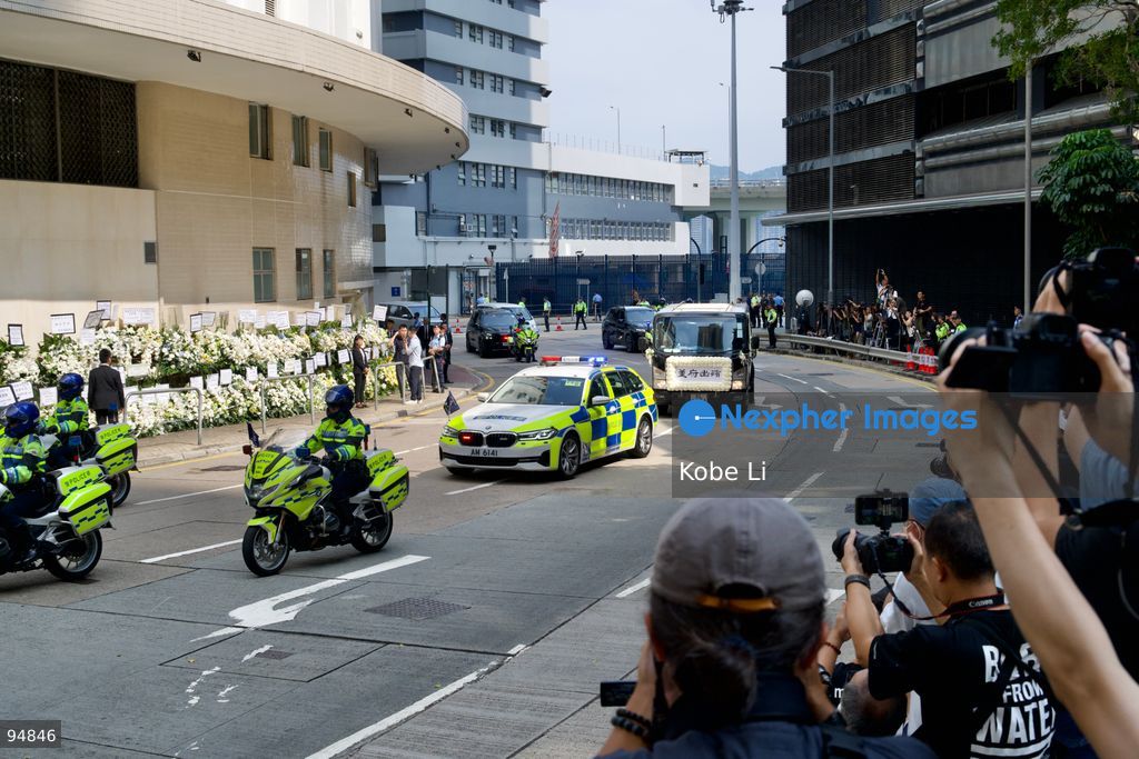 A hear of Tung Chee-hwa leaving the Hong Kong Funeral Home in North Point on September 20, 2026 in Hong Kong. Today, the funeral ceremony for Hong Kong's first Chief Executive, Tung Chee-hwa at the Hong Kong Funeral Home in North Point. (Photo by Kobe Li/Nexpher Images)