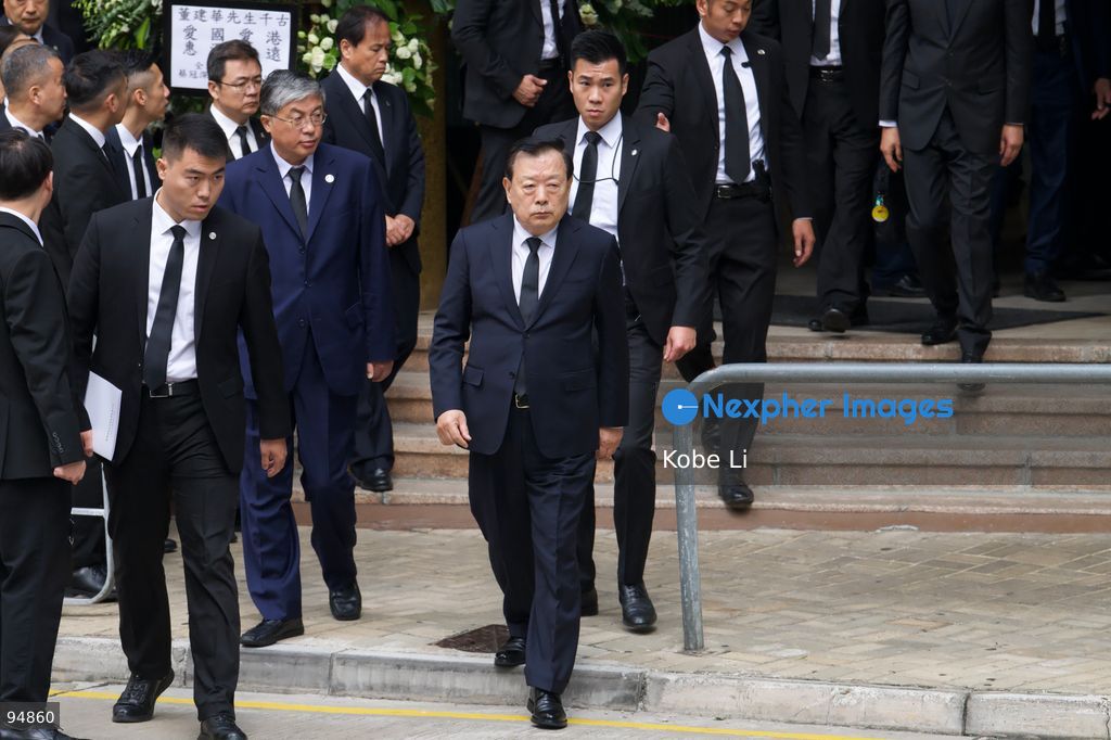 Xia Baolong, Director of the Hong Kong and Macau Affairs Office leaving at the Hong Kong Funeral Home where Tung Chee-hwa’s funeral is being held on September 20, 2026 in Hong Kong. Tung Chee-hwa was Hong Kong’s first chief executive after the city’s handover from Britain to China. (Photo by Kobe Li/Nexpher Images)