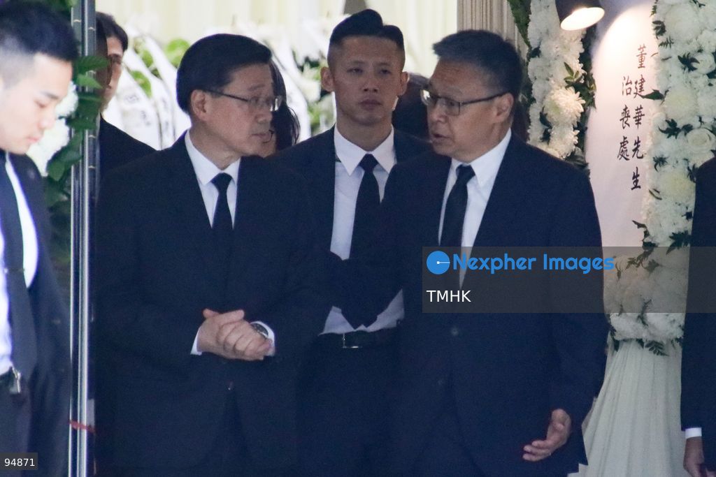Chief Executive John Lee Ka-chiu leaves the Hong Kong Funeral Home after paying his respects to the late former Chief Executive Tung Chee-hwa on September 19, 2026 in Hong Kong. (Photo by Gordon Choi/TMHK via Nexpher Images)