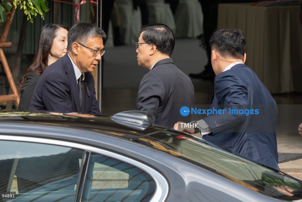 Chief Executive John Lee Ka-chiu arrives at the Hong Kong Funeral Home in North Point to attend the funeral service for former Chief Executive Tung Chee-hwa on September 20, 2026 in Hong Kong. (Photo by Kevin Li/TMHK via Nexpher Images)