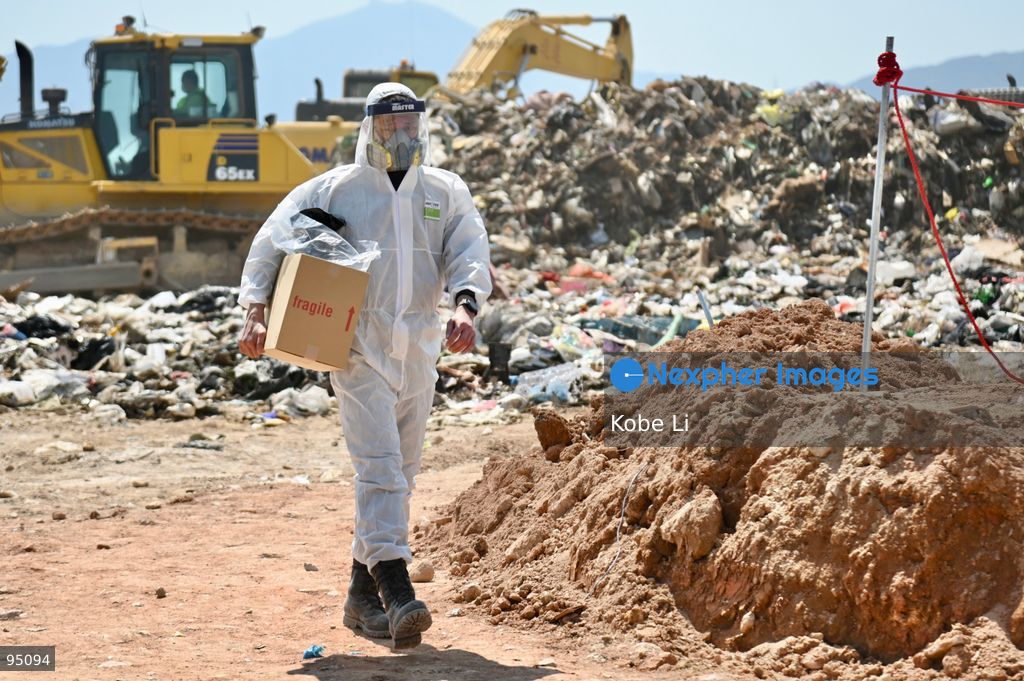 FILE PHOTO - Hong Kong Police initiated a massive search operation at the NENT (North East New Territories) Landfill in Ta Kwu Ling as part of the investigation into the dismemberment of Abby Choi on February 28, 2023 in Hong Kong. The trial of the former husband and in-laws of slain Hong Kong socialite Abby Choi, whose severed head was found in a soup pot in 2023. (Photo by Kobe Li/Nexpher Images)
