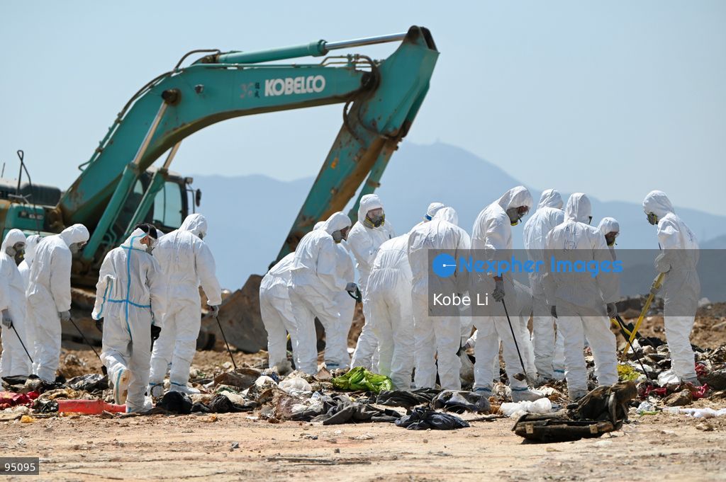 FILE PHOTO - Hong Kong Police initiated a massive search operation at the NENT (North East New Territories) Landfill in Ta Kwu Ling as part of the investigation into the dismemberment of Abby Choi on February 28, 2023 in Hong Kong. The trial of the former husband and in-laws of slain Hong Kong socialite Abby Choi, whose severed head was found in a soup pot in 2023. (Photo by Kobe Li/Nexpher Images)