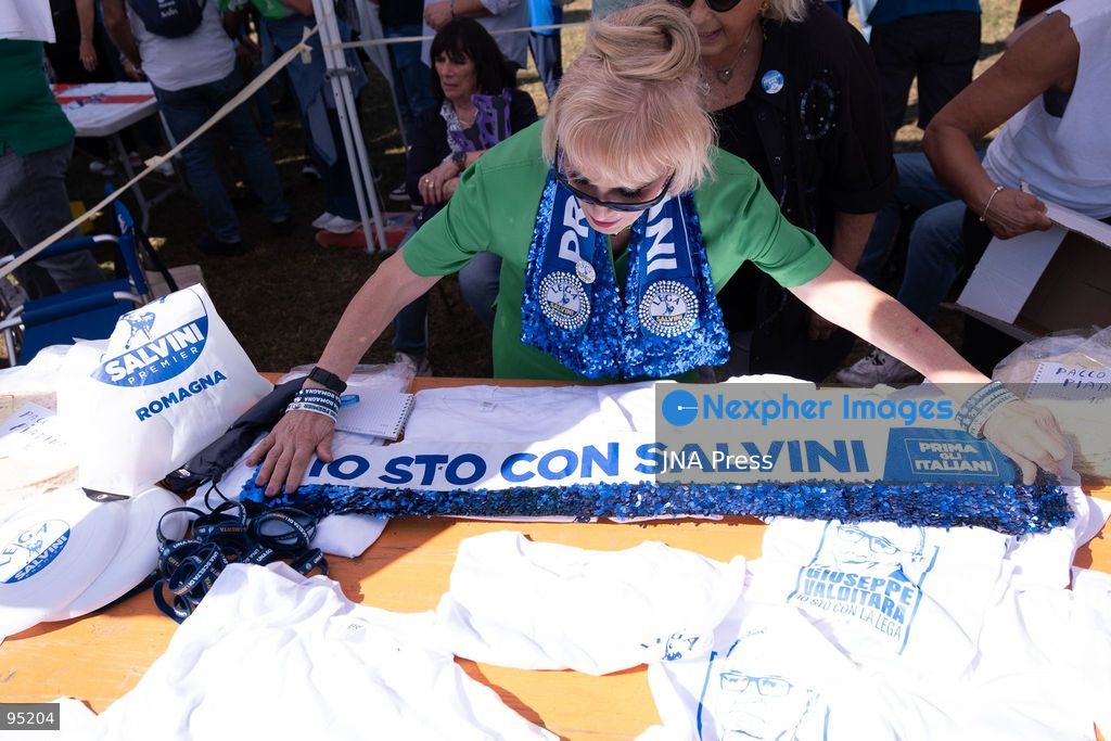 PONTIDA, BERGAMO, ITALY, SEPTEMBER 20, 2026: Lega leader Matteo Salvini addresses supporters during the party’s annual rally in Pontida, in the province of Bergamo. During the gathering, Salvini announced Silvia Sardone as Lega’s candidate for mayor of Milan ahead of the 2027 municipal election. Sardone said she was prepared to take part in a center-right primary to determine the coalition’s eventual mayoral candidate. The annual Pontida gathering also took place amid debate within the party over its leadership and future political direction. Photo by Leonaedo Garavgila/ JNA Press. (Photo by Leonardo Garavaglia/JNA Press via Nexpher Images)