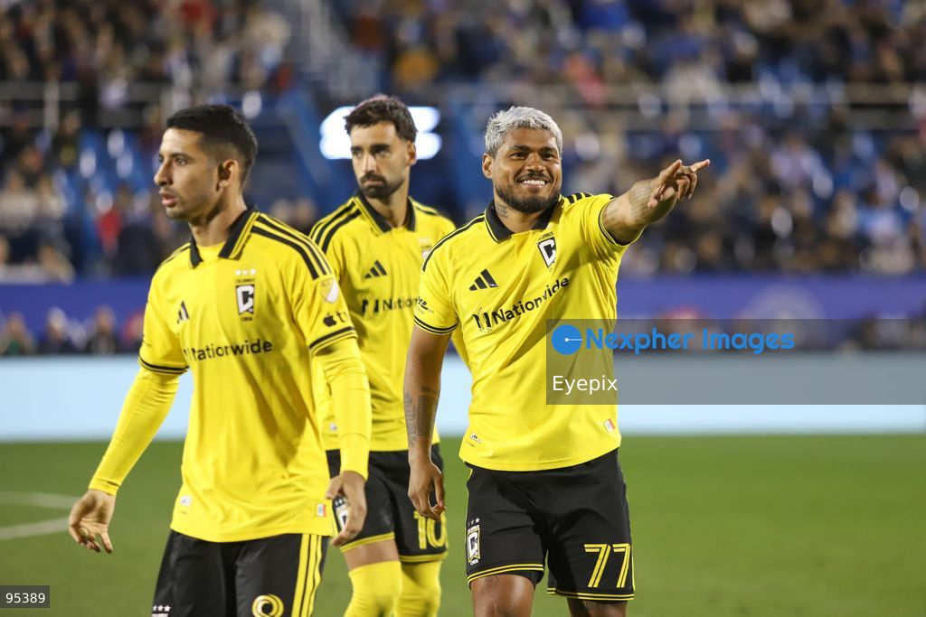 Josef Martínez #77 of Columbus Crew greets during the match between CF Montreal and Columbus Crew at Saputo Stadium. on September 19, 2026 in Montreal, Canada. (Photo by Horacio Zamora/ Eyepix Group) (Photo by Horacio Zamora/ Eyepix Group/Eyepix via Nexpher Images)