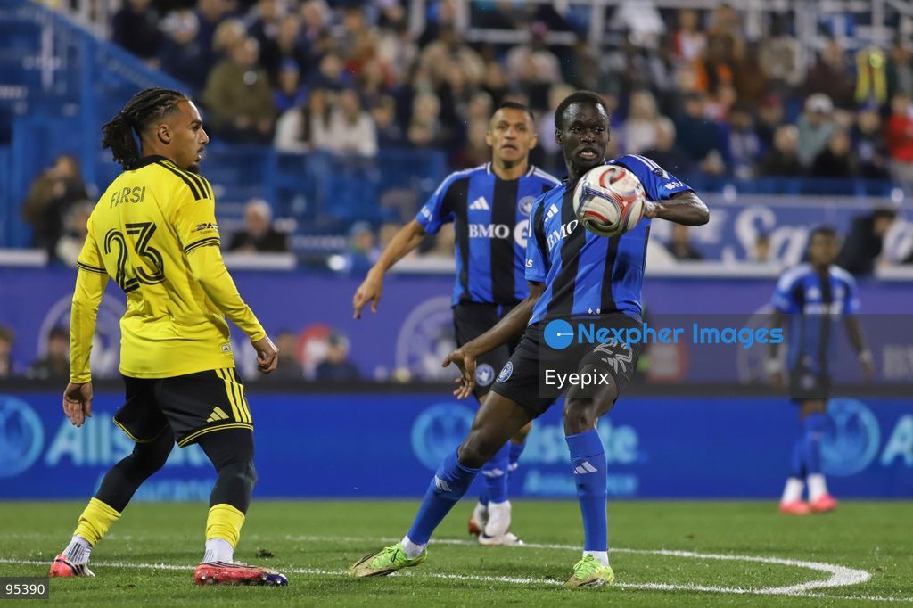Víctor Loturi #22 of CF Montreal controls the ball during the match between CF Montreal and Columbus Crew at Saputo Stadium. on September 19, 2026 in Montreal, Canada. (Photo by Horacio Zamora/ Eyepix Group) (Photo by Horacio Zamora/ Eyepix Group/Eyepix via Nexpher Images)