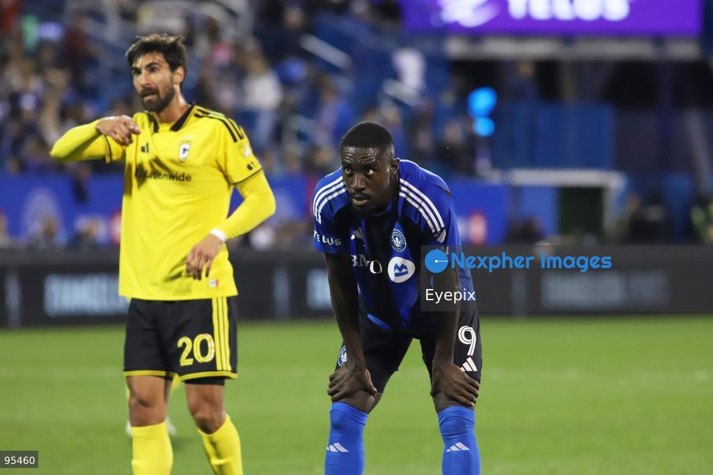 Prince Owusu #9 of CF Montreal looks on during the match between CF Montreal and Columbus Crew at Saputo Stadium. on September 19, 2026 in Montreal, Canada. (Photo by Horacio Zamora/ Eyepix Group) (Photo by Horacio Zamora/ Eyepix Group/Eyepix via Nexpher Images)