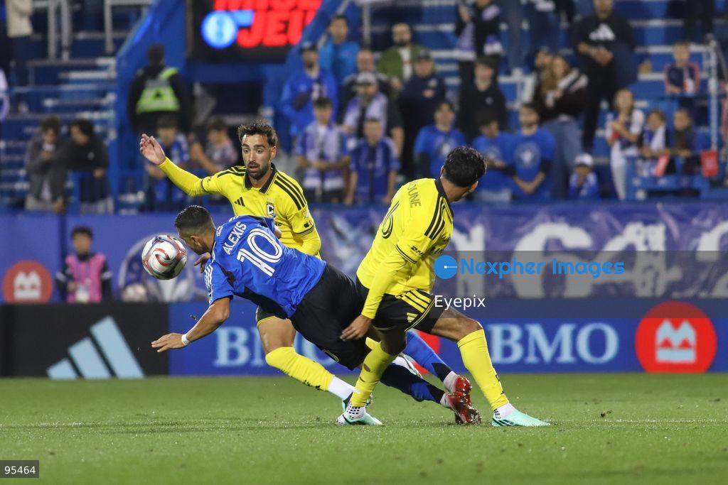 Alexis Sánchez #10 of CF Montreal and Brais Méndez #10 of Columbus Crew battle for the ball during the match between CF Montreal and Columbus Crew at Saputo Stadium. on September 19, 2026 in Montreal, Canada. (Photo by Horacio Zamora/ Eyepix Group) (Photo by Horacio Zamora/ Eyepix Group/Eyepix via Nexpher Images)