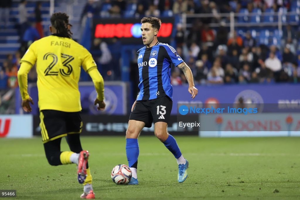 Luca Petrasso #13 of CF Montreal runs with the ball during the match between CF Montreal and Columbus Crew at Saputo Stadium. on September 19, 2026 in Montreal, Canada. (Photo by Horacio Zamora/ Eyepix Group) (Photo by Horacio Zamora/ Eyepix Group/Eyepix via Nexpher Images)