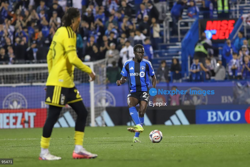 Víctor Loturi #22 of CF Montreal passes the ball during the match between CF Montreal and Columbus Crew at Saputo Stadium. on September 19, 2026 in Montreal, Canada. (Photo by Horacio Zamora/ Eyepix Group) (Photo by Horacio Zamora/ Eyepix Group/Eyepix via Nexpher Images)