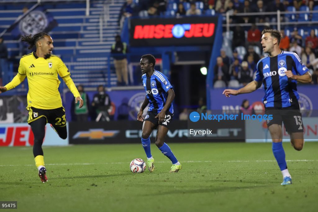 Víctor Loturi #22 of CF Montreal controls the ball during the match between CF Montreal and Columbus Crew at Saputo Stadium. on September 19, 2026 in Montreal, Canada. (Photo by Horacio Zamora/ Eyepix Group) (Photo by Horacio Zamora/ Eyepix Group/Eyepix via Nexpher Images)