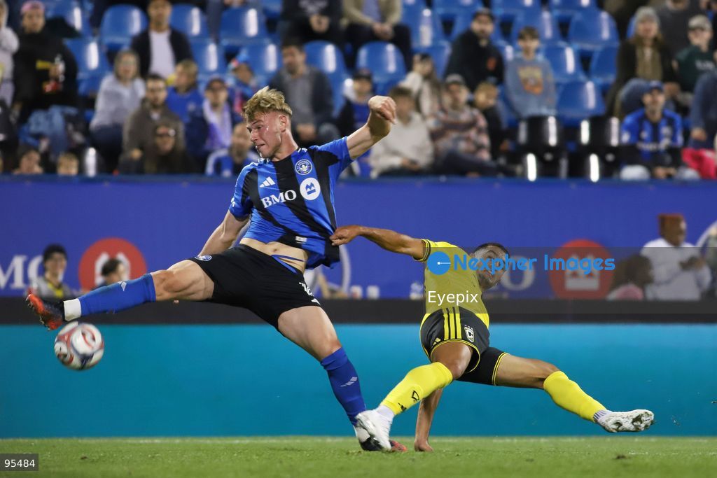 Hennadii Synchuk #18 of CF Montreal and Anass Zaroury #21 of Columbus Crew battle for the ball during the match between CF Montreal and Columbus Crew at Saputo Stadium. on September 19, 2026 in Montreal, Canada. (Photo by Horacio Zamora/ Eyepix Group) (Photo by Horacio Zamora/ Eyepix Group/Eyepix via Nexpher Images)