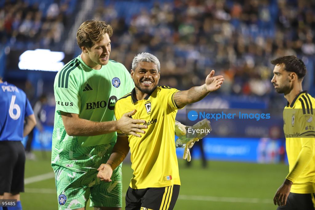 Josef Martínez #77 of Columbus Crew greets during the match between CF Montreal and Columbus Crew at Saputo Stadium. on September 19, 2026 in Montreal, Canada. (Photo by Horacio Zamora/ Eyepix Group) (Photo by Horacio Zamora/ Eyepix Group/Eyepix via Nexpher Images)