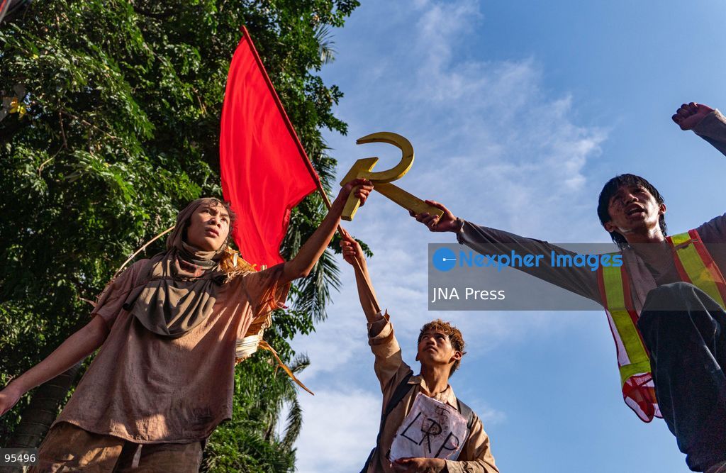 MANILA, PHILIPPINES, SEPTEMBER 21, 2026: Activists and members of progressive groups march through Manila during a demonstration marking the 54th anniversary of the declaration of Martial Law under former President Ferdinand Marcos Sr. The protest began with a program at Liwasang Bonifacio before demonstrators marched toward Mendiola, where police barricades had been deployed. Participants commemorated victims of human rights violations during the Marcos era and called for government accountability over current political and corruption issues. Photo by Charles Edmon / JNA Press. (Photo by Charles Edmon S. Perez/JNA Press via Nexpher Images)