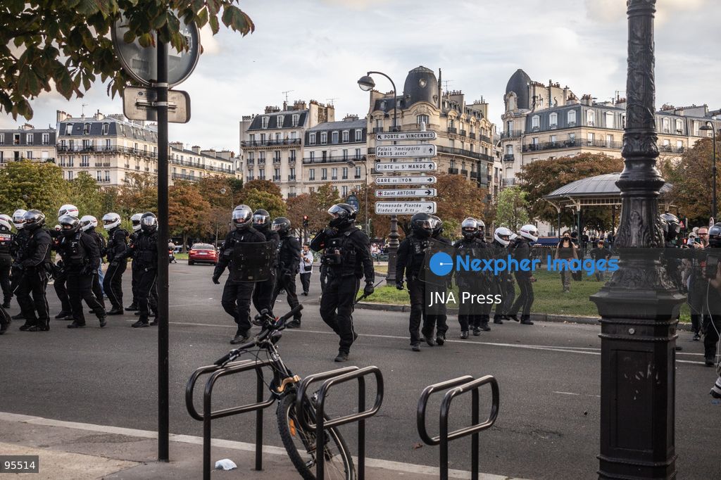 PARIS, FRANCE, SEPTEMBER 20, 2026: Demonstrators gather at Place de la République in Paris during a protest against a proposed law granting police and gendarmes a presumption that their use of firearms complied with legal requirements. Opponents have dubbed the legislation a “licence to kill,” arguing that it could weaken accountability for police shootings. Around 21,000 people joined the Paris demonstration, according to police. Gendarmes used tear gas as tensions escalated during the protest. Photo by Nadia Caimi / JNA Press (Photo by Nadia Caimi/JNA Press via Nexpher Images)