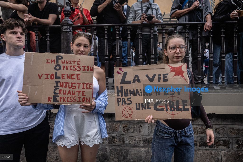 PARIS, FRANCE, SEPTEMBER 20, 2026: Demonstrators gather at Place de la République in Paris during a protest against a proposed law granting police and gendarmes a presumption that their use of firearms complied with legal requirements. Opponents have dubbed the legislation a “licence to kill,” arguing that it could weaken accountability for police shootings. Around 21,000 people joined the Paris demonstration, according to police. Gendarmes used tear gas as tensions escalated during the protest. Photo by Nadia Caimi / JNA Press (Photo by Nadia Caimi/JNA Press via Nexpher Images)