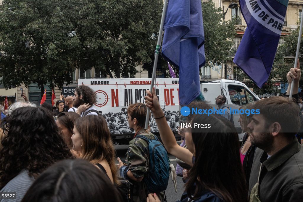 PARIS, FRANCE, SEPTEMBER 20, 2026: Demonstrators gather at Place de la République in Paris during a protest against a proposed law granting police and gendarmes a presumption that their use of firearms complied with legal requirements. Opponents have dubbed the legislation a “licence to kill,” arguing that it could weaken accountability for police shootings. Around 21,000 people joined the Paris demonstration, according to police. Gendarmes used tear gas as tensions escalated during the protest. Photo by Nadia Caimi / JNA Press (Photo by Nadia Caimi/JNA Press via Nexpher Images)