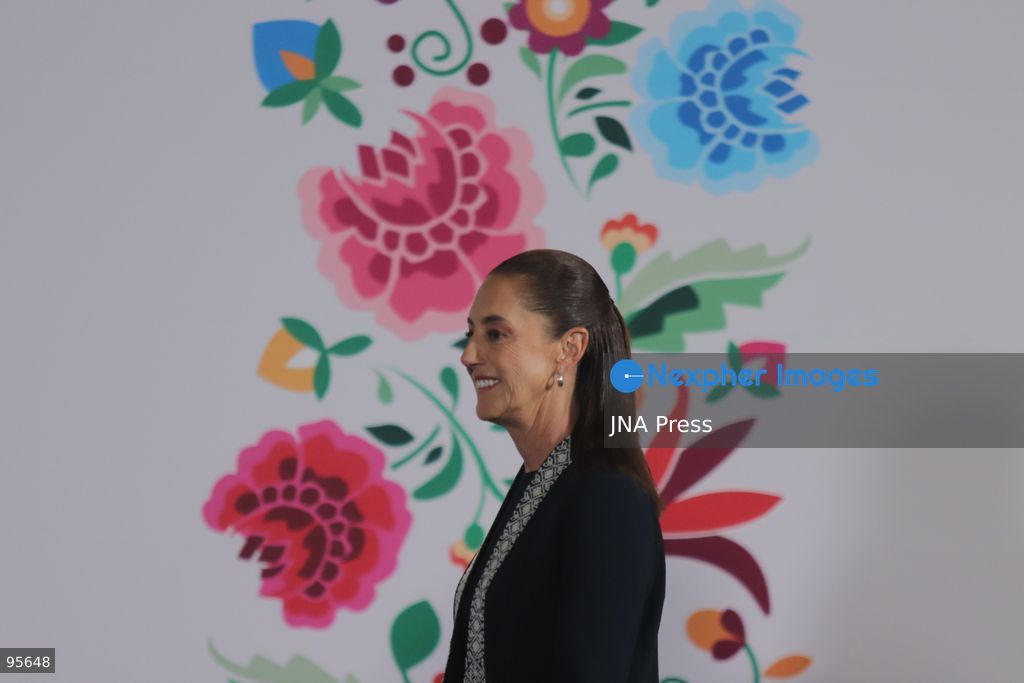 MEXICO CITY, MEXICO, SEPTEMBER 21, 2026: Mexican President Claudia Sheinbaum speaks during her morning press conference at the National Palace in Mexico City, where she addressed complaints by Garífuna communities and environmental activists over the filming of a reality television program in Cayos Cochinos, Honduras. Sheinbaum said activities in protected natural areas and Indigenous territories must comply with environmental regulations and respect community rights, while noting that she did not yet have complete information about the case. Photo by Carlos Santiago / JNA Press. (Photo by Carlos Santiago/JNA Press via Nexpher Images)