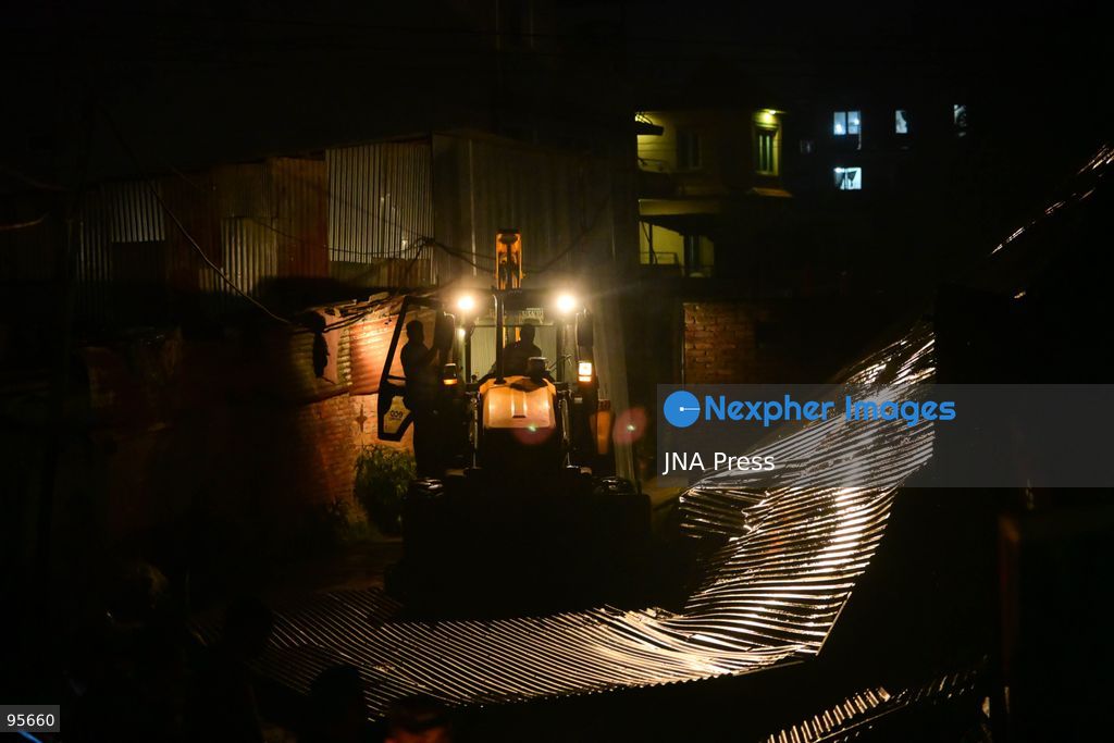 KATHMANDU, NEPAL, SEPTEMBER 21, 2026: Firefighters and security personnel work to extinguish a fire at a plastic warehouse in the Teku area of Kathmandu. Personnel from the Nepal Army, Armed Police Force and Nepal Police joined Kathmandu Metropolitan City firefighters and local residents in efforts to bring the blaze under control near residential buildings and a waste-management centre. The cause of the fire and the extent of the damage were not immediately known. Photo by Safal Shrestha/ JNA Press. (Photo by Safal Prakash Shrestha/JNA Press via Nexpher Images)